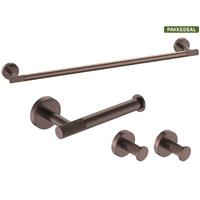 Santino Baderomsett M1 - Bronse Matt Håndklestang, Papirholder & store Kroker