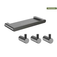 Fasano Baderomsett M1 - Gunmetal Kroker og Baderomshylle i rustfritt stål
