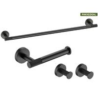 Santino Baderomsett M1 - Sort Matt Håndklestang, Papirholder & store Kroker