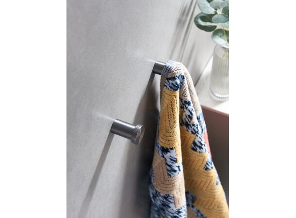 Santino Krok Rund - Gunmetal Håndklekrok i rustfritt stål