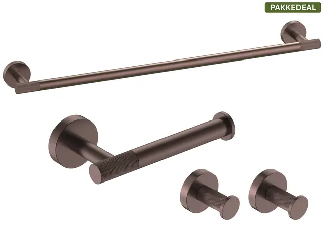 Santino Baderomsett M1 - Bronse Matt Håndklestang, Papirholder & store Kroker 