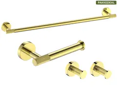 Santino Baderomsett M1 - Gull H&#229;ndklestang, Papirholder &amp; store Kroker