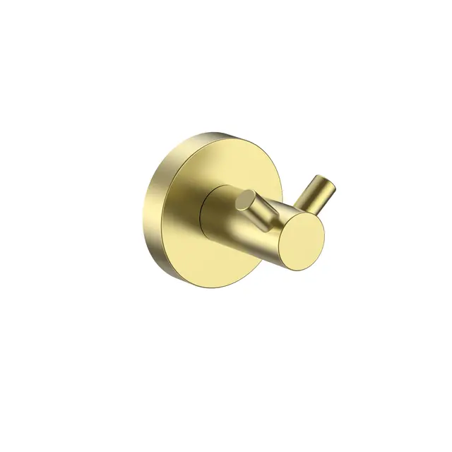 Falco Krok Dobbel - Gull Børstet Dobbel Håndklekrok i rustfritt stål 