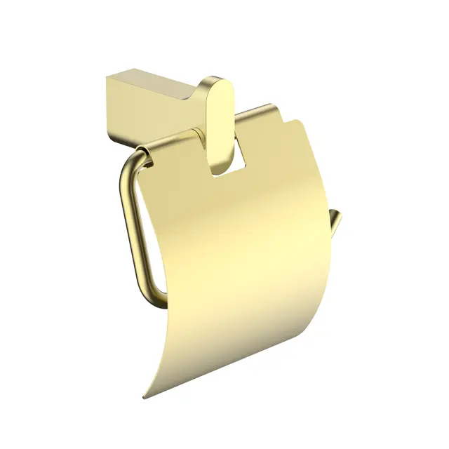 Polito Papirholder m/lokk - Gull Børstet Toalettpapirholder m/lokk 