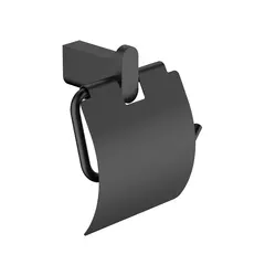 Polito Papirholder m/lokk - Sort Matt Toalettpapirholder m/lokk