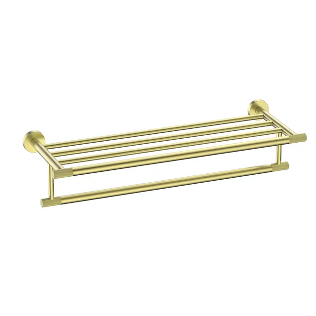 Santino Håndklehylle - Gull Børstet Håndklehylle med håndklestang 