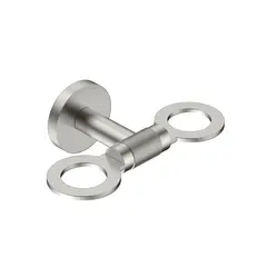 Santino Flaskeholder Dbl. - Børstet Stål Dobbel Såpeflaskeholder i rustfritt stål