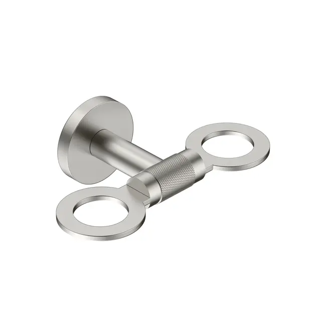 Santino Flaskeholder Dbl. - Børstet Stål Dobbel Såpeflaskeholder i rustfritt stål 