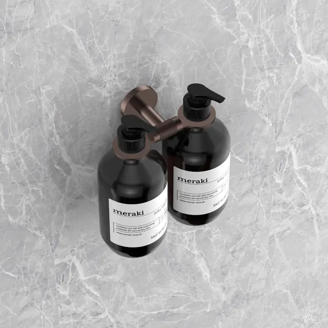 Santino Flaskeholder Dbl. - Bronse Matt Dobbel Såpeflaskeholder i rustfritt stål 