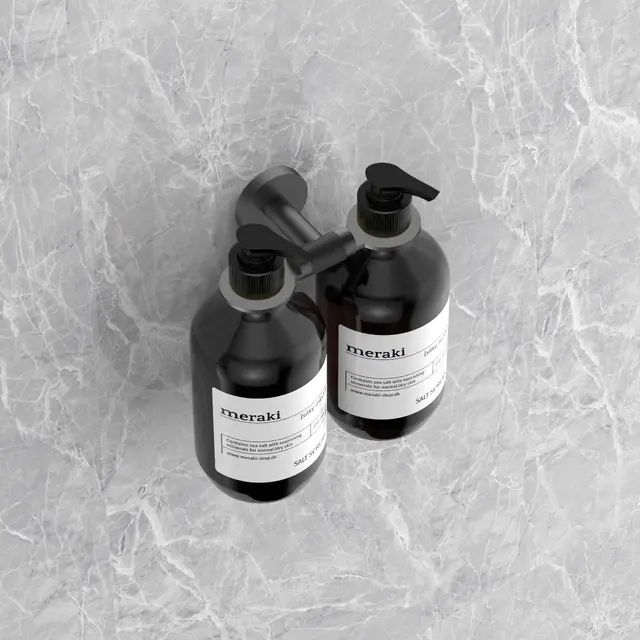 Santino Flaskeholder Dbl. - Gunmetal Dobbel Såpeflaskeholder i rustfritt stål 