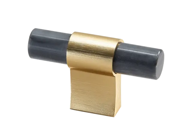 Italo T-Bar - Gull Børstet Sort og Hvit Marmor 