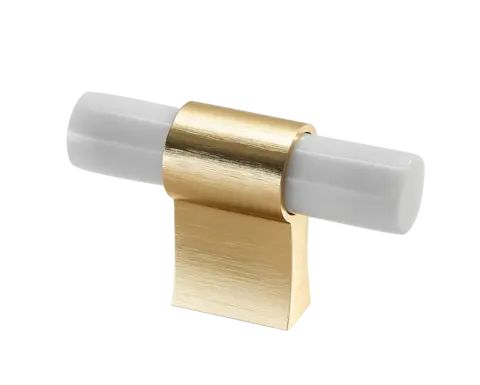 Italo T-Bar - Gull B&#248;rstet Hvit Marmor