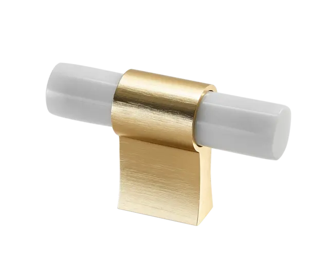 Italo T-Bar - Gull Børstet Hvit Marmor 