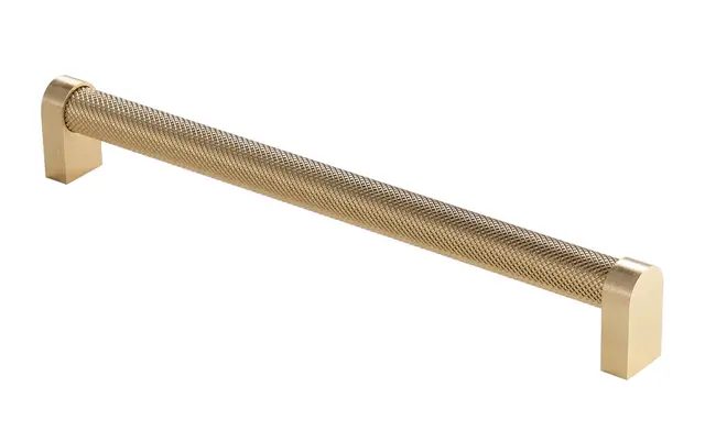 Rustico Håndtak 128 - Gull Børstet Med crystal cut mønster 